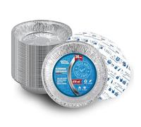 30 Barquettes en Aluminium 670 ml avec Couvercles | Moules Jetables a Emporter | Emballage Alimentaire pour Barbecues, Congélation