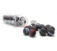 30 Billes Givré Noir en Verre Dépoli de 16 mm avec du Blanc et du Rouge