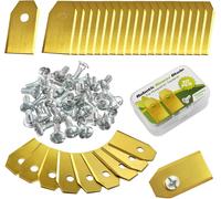 30 Blade Lawn Mower Robot,Replacement Blades in Stainless Steel and Titanium with Screws,Robot Lawn Mower Blade Compatible with Robot Automower,Gardena,Yard Force,Accessories for Lawn
