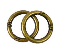 30 boucles à ressort en métal avec joint torique | Mousqueton rond ouvrable for sangles, sac de connexion, crochet à pression, accessoires for porte-clés(Bronze,38mm)