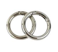 30 boucles à ressort en métal avec joint torique | Mousqueton rond ouvrable for sangles, sac de connexion, crochet à pression, accessoires for porte-clés(Silver,38mm)