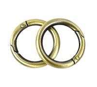 30 boucles à ressort en métal avec joint torique | Mousqueton rond ouvrable for sangles, sac de connexion, crochet à pression, accessoires for porte-clés(Brass,38mm)