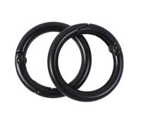 30 boucles à ressort en métal avec joint torique | Mousqueton rond ouvrable for sangles, sac de connexion, crochet à pression, accessoires for porte-clés(Black,32mm)