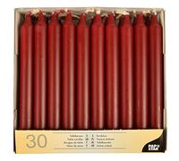 30 bougies de table, Ø 2,1 cm, 19,6 cm, bordeaux