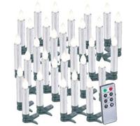 30 bougies LED pour sapin de Noël avec télécommande - coloris Argent Lunartec