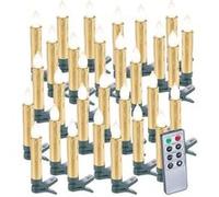 30 bougies LED pour sapin de Noël avec télécommande - coloris Or