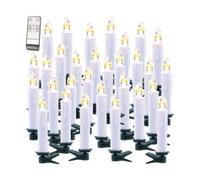 Lunartec : 30 bougies LED sans fil avec télécommande XMS-35.r - Blanc