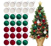 30 Boules de Noël - Petites Boules floquées Pratique pour la décoration de la Maison, de l'école, du Centre Commercial, du Mariage, de la fête | Accessoires de décoration de Vacances élégants et