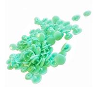 30 Boutons Pressions en Plastique Coloris Vert d'Eau 12 mm