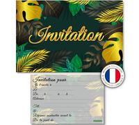 30 Cartes d'invitation en français (sans enveloppe) pour un anniversaire sur le thème TROPICAL. Fêtez en Grand et avec Classe votre événement. De 6 ans à 99 ans ! (30 Cartes seules)