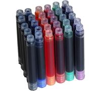 30 Cartouches D'encre Pour Stylo Plume Jinhao, Jeu De 6 Couleurs (Noir, Bleu, Vert Pomme, Vviolet, Rouge Et Orange) Taille Standard Internationale