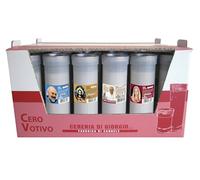 30 Ceri Votive dédiés au Sacré-Cœur - Modèle P50 Blanc - Durée 55 heures chacun - Cereria Di Giorgio - Pack de stock