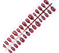 30 Chats Pressants Sur Les Ongles Amande/Court Carré/Cercueil Faux Ongles Acryliques Faux Coller Sur Colle Kits Vins Rouges