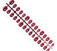 30 Chats Pressants Sur Les Ongles Amande/Court Carré/Cercueil Faux Ongles Acryliques Faux Coller Sur Colle Kits Vins Rouges