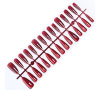 30 Chats Pressants Sur Les Ongles Amande/Court Carré/Cercueil Faux Ongles Acryliques Faux Coller Sur Colle Kits Vins Rouges