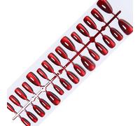 30 Chats Pressants Sur Les Ongles Amande/Court Carré/Cercueil Faux Ongles Acryliques Faux Coller Sur Colle Kits Vins Rouges