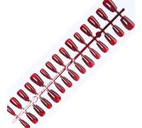 30 Chats Pressants Sur Les Ongles Amande/Court Carré/Cercueil Faux Ongles Acryliques Faux Coller Sur Colle Kits Vins Rouges