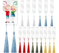 30 Clear Acrylic Bookmarks,12 X 3.2 Cm,Blank Diy Bookmarks With Coloured Tassels For Painting,Crafts,Teachers,Students,Readers,Gifts
