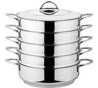 30 Cm, capacité cuiseur vapeur bIO adapté à l'induction, gardampfkochtopf en acier inoxydable avec couvercle en acier inoxydable/мантоварка-мантышница, biodampfkocher à induction 30 cm