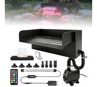 30 cm Cascade Bassin Extérieur en Acier Inoxydable Complète avec Lumières LED Télécommandées, Pompe Bassin Extérieur 45 W 3500 L/h, Cascade pour Piscine et Ensemble de Ruisseau pour Jardin Étang