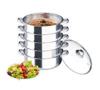 30 cm Diamètre Pot à vapeur en acier inoxydable à 5 couches grand Cuiseur vapeur cuisine domestique / commerciale CUIT VAPEUR