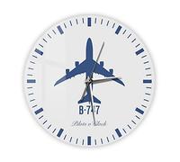 30 Cm Horloge Murale 3D Silencieuse Boeing 747 Avion Commercial Moderne Horloge Murale pour Salon Avion De Ligne Horloge De Pilote Homme Cave Chambre Décor Aviation Montres