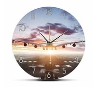 30 Cm Pendule Murale De Avion Décoller Morden Design Horloge Murale Avion Avion Survolant La Piste Montre Horloge Silencieuse Montre Avion Cadeau