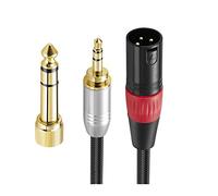 30 cm tressé 3.5mm/6.35mm prise stéréo mâle vers XLR mâle convertisseur câble Audio blindé for amplificateur mélangeur de Microphone