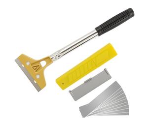 30 Cm X 10 Cm Grattoir Vitre Avec 10 Lames En Acier Au Carbone 100 Mm, Grattoir Peinture, Grattoir Sol Et Grattoir Plancha, Manche Ergonomique Pour Enlever Colle, Papier Peint, Peinture Et Résidus