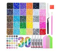 30 Colors Resin Jelly Rhinestones Bedazzling Full Kit 3mm 40000Pcs Flatback Gems for Nails Clothing Shoes Art Book