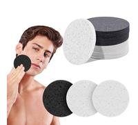 30 Comprimés Éponges Visage Comprimées Grande Taille Spécifique Pour Les Hommes et Les Femmes, 80mm Réutilisable Cellulose Naturelle Nettoyant Éponge Éponge Nettoyant Visage Rond Exfoliant Pad