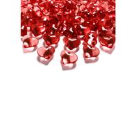 30 Confettis cœurs cristal rouges 2 cm