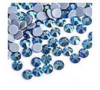 30 couleurs cristal AB mélange verre strass thermofixables for décoration de vêtements vêtement dos plat fer sur strass Pour Nail Art, Maquillage Et Décoration(Black AB,Ss16 1440pcs)