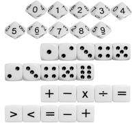 30 Cube D'enseignement, 16mm Dés D'enseignement Jeux Dés pour Enfants Acrylique Polyédriques 10 Pcs D'opération Mathématique 10 Pcs à Chiffres 10 Pcs dés à Points pour Enseignement