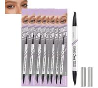 30°Curved 2-In-1 Crayon de sourcils avec 2 micro-fourchettes - Crayon de sourcils imperméable brun foncé, stylo de sourcils de levage et de serrage, maquillage brun durable (brun clair) (8)