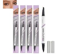 30°Curved 2-In-1 Crayon de sourcils avec 2 micro-fourchettes - Crayon de sourcils imperméable brun foncé, stylo de sourcils de levage et de serrage, maquillage brun durable (brun clair) (4)