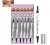 30°Curved 2-In-1 Crayon de sourcils avec 2 micro-fourchettes - Crayon de sourcils imperméable brun foncé, stylo de sourcils de levage et de serrage, maquillage brun durable (brun clair) (6)