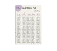 30-Day Belly Fat Burn Challenge Canvas Poster - Aesthetic Workout Tracker Wall Art for Living Room Bedroom(Framed,08x12inch(20x30cm))