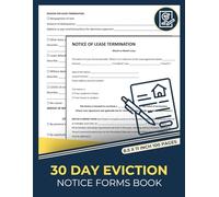 30 Day Eviction Notice Forms Book: A legal document served to a tenant as a notice to vacate | Landlord to Tenant Notice to Quit | 50 Forms