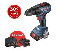 Perceuse-visseuse Bosch Professional GSR 18V-50 + 2 batteries 2,0Ah + chargeur GAL 18V-20 + 43 accessoires + Sacoche