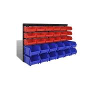 30-delige Opbergrek voor aan de wand blauw en rood140761