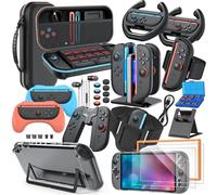 30 en 1 Ensemble D'accessoires pour Nintendo Switch 2: Etui de Transport, Socle de Recharge pour Manette, Poignée Joy-Con, Volants,Dragonne,Sangle pour Jambe, Coque de Protection pour Switch 2 Console