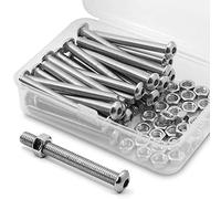 (30 Ensemble) M5 x 50mm 304 acier inoxydable Bouton vis à tête hexagonale et écrous