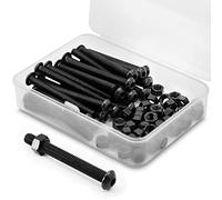 (30 Ensemble) M5 x 50mm Vis à tête bombée avec six pans creux et écrous Filetage complet en Acier au Carbone 10,9(Noir)