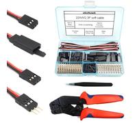 30 ensembles de câbles de connecteur servo mâle-femelle avec pince à sertir compatible avec les connecteurs RC Futaba JR Hitec vec outil de sertissage)