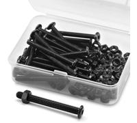(30 Ensembles) M4 x 40mm Boulons et écrous à Tête Creuse Kit 304 Acier Inoxydable Oxyde Noir, Boulons de Meubles, Vis de Connecteur Pour Meubles
