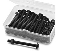 (30 Ensembles) M4 x 40mm Vis Boulons et écrous à Tête Creuse Kit 304 Acier Inoxydable Oxyde Noir, Vis à Tête Cylindrique, Boulons à Bride, Vis à Bride