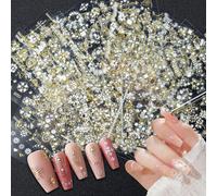 30 Feuilles 3d Design Stickers Ongles, Or Métallique Autocollant Ongle Design De Luxe Auto-Adhésif Avec Diamants 3d Nail Art Stickers Pour Bricolage Autocollant À Ongles (A)