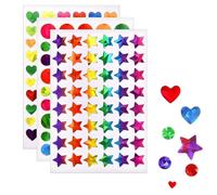 30 Feuilles Gommettes Autocollantes Enfants, 1710 Pièces Kids Stickers Coeurs Étoiles Pois Autocollants Colorés, pour Scrapbooking Activités Manuelles Photo, Cadeau Récompenser, Calendrier,DIY