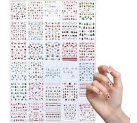 30 feuilles Paillette Noël Stickers Ongles Nail Art, Stickers ongles Noël pailletés - autocollants nail art auto-adhésifs pour décoration manucure et pédicure, motifs variés pour fêtes et DIY
